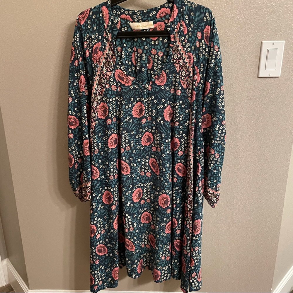 Natalie Martin Floral Midi Dress - Pink and Blue